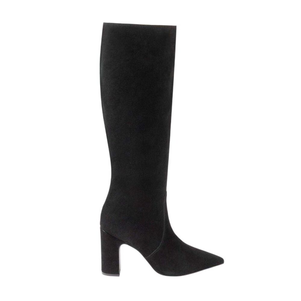 I Saw It First Womens/Ladies Suede Block Heel Knee-High Boots / Black